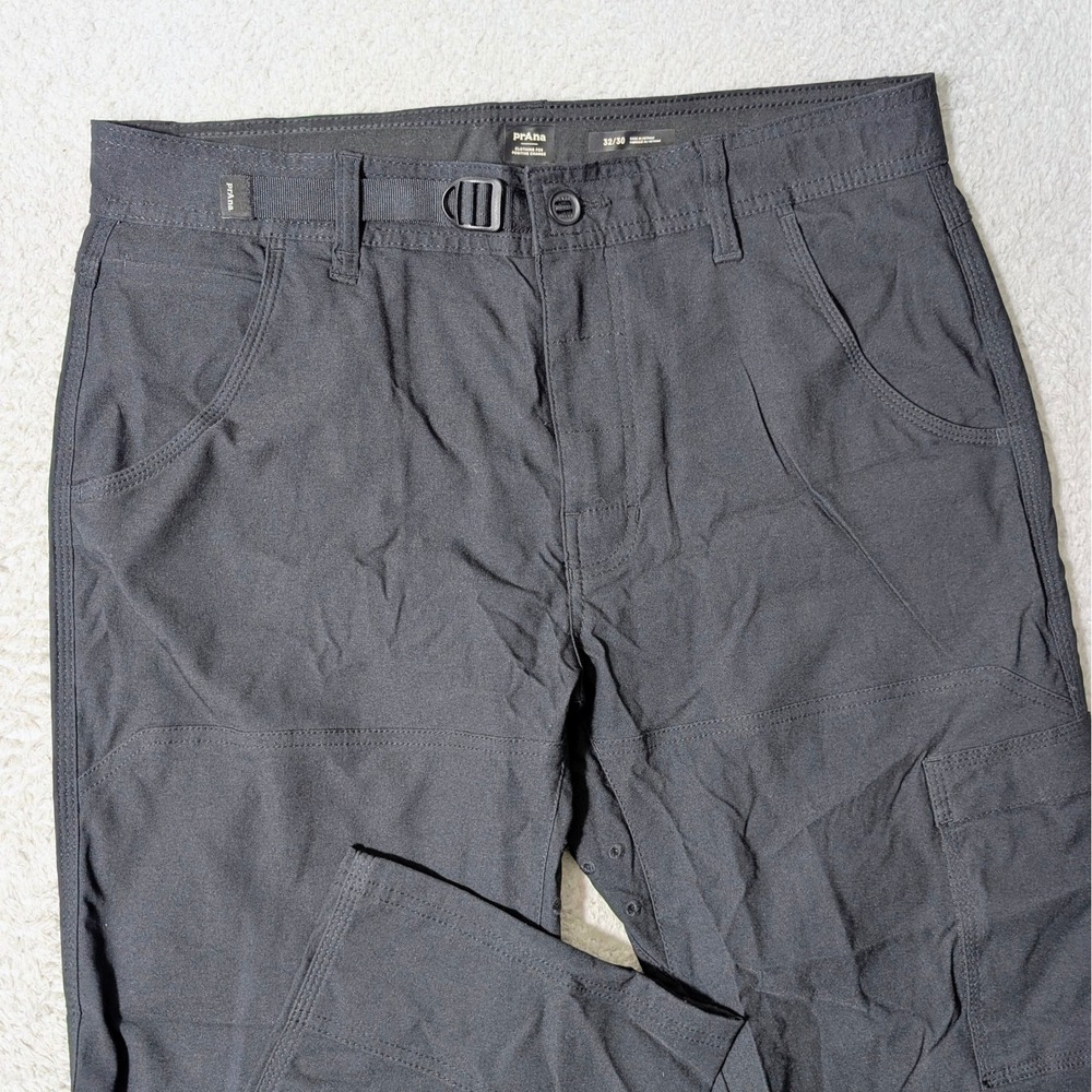 NEW Prana Zion Pants Men 32x30 Black Stretch BELTED Hiking Cargo Outdoo 1969791